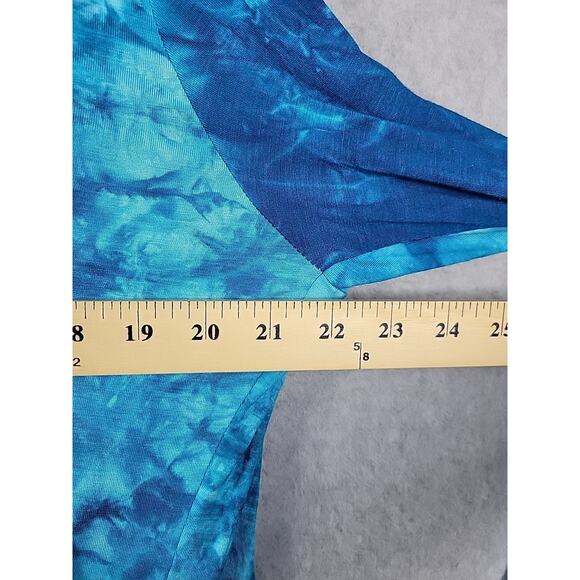 Lock & Love Aqua Blue Tie Dye Open Trapeze Cardigan Women's Plus 3XL Stretch - Picture 9 of 12